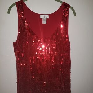 Red Sequin Tank Top